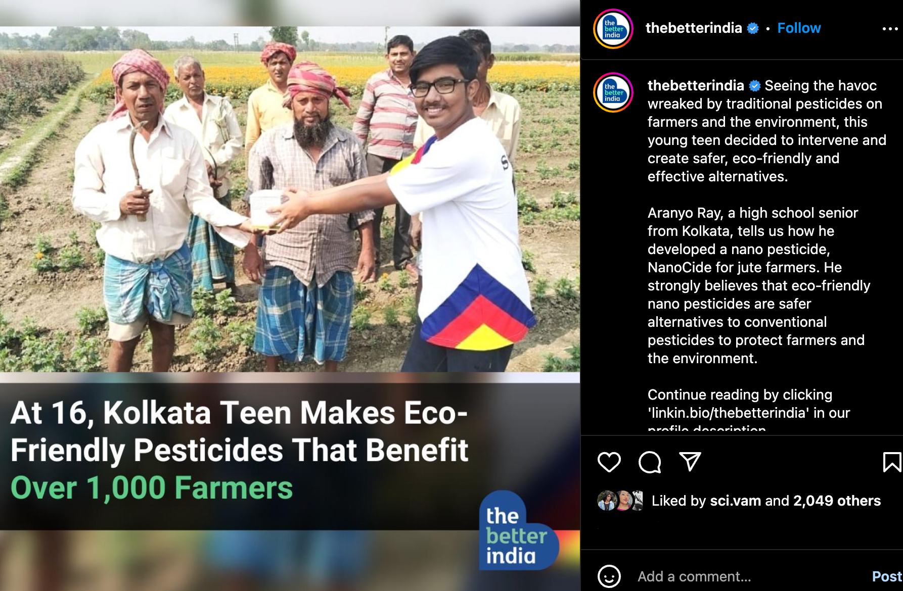 The Better India feature on Aranyo Ray eco-friendly pesticides for farmers